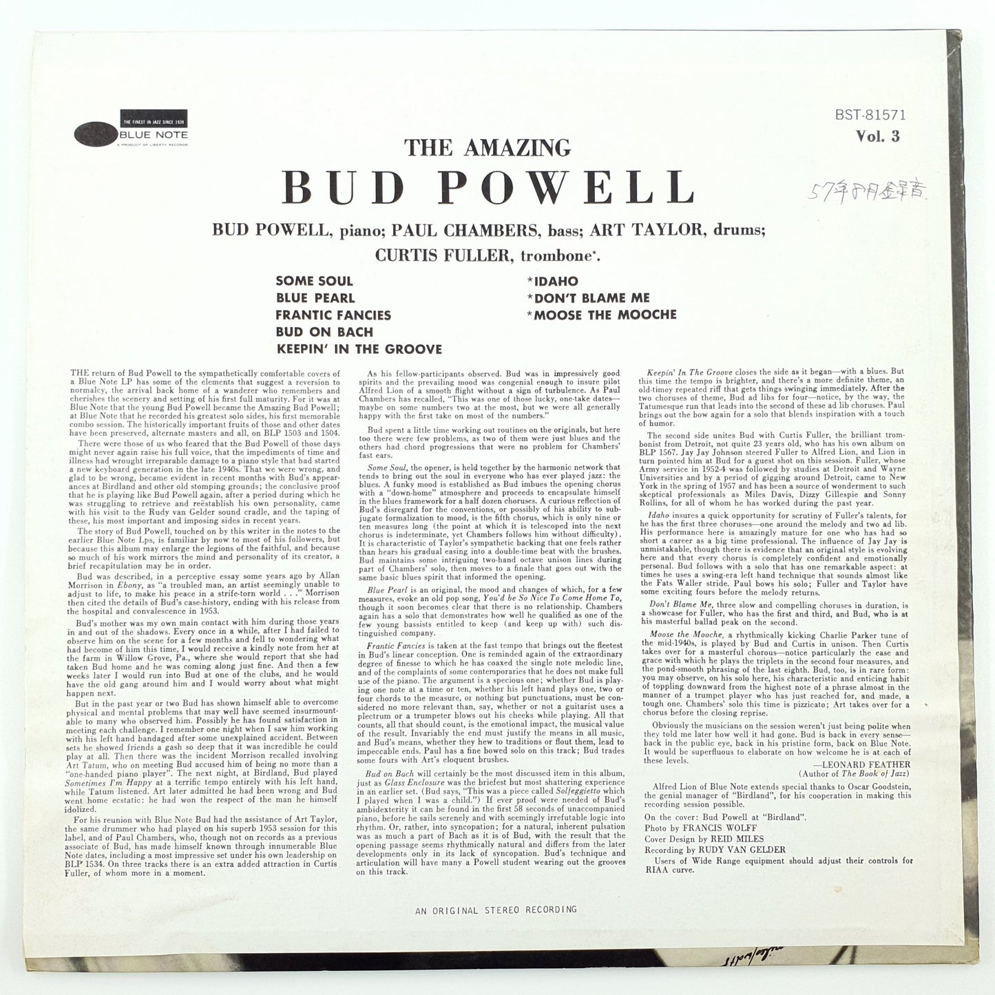 Bud Powell – The Amazing Bud Powell, Vol. 3 - Bud!