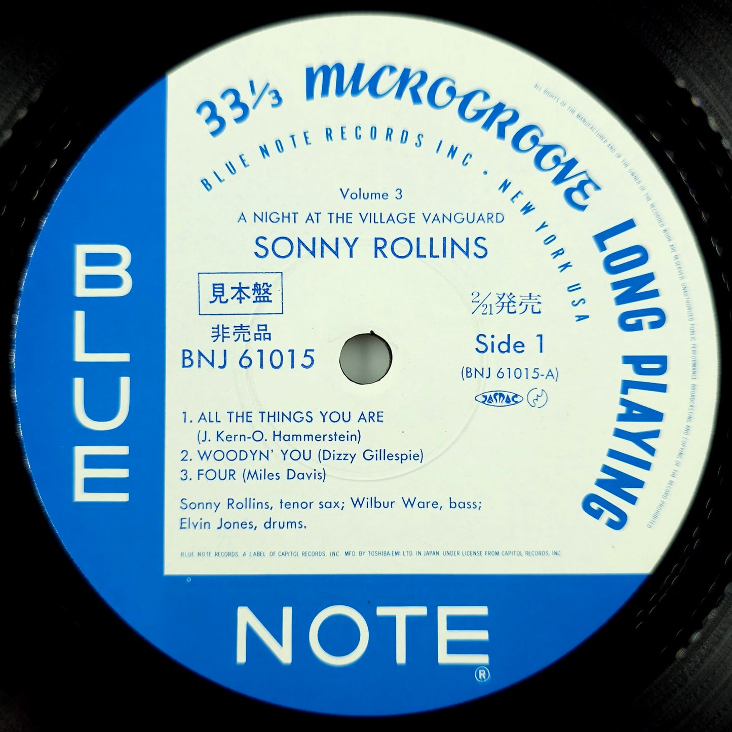 Sonny Rollins – A Night At The "Village Vanguard" Volume 3 (Rare, Promo Pressing)